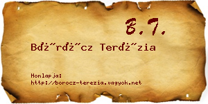 Böröcz Terézia névjegykártya